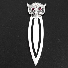 0.22cts natural red ruby 925 sterling silver bookmark jewelry